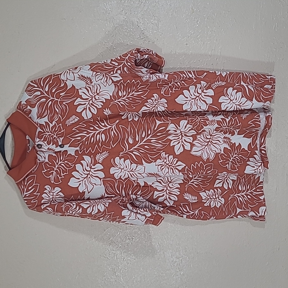 the Skins Game golf Hawaiian themed orange polo shirt XL collared U wanna bet